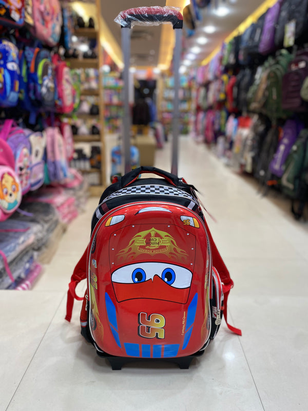 McQueen Fiber Trolly School Bag For Grade 2 Till Grade 8 Boys