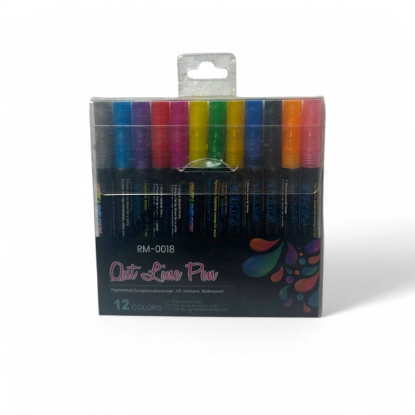 12 Out Line Pens