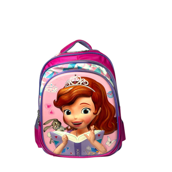 17 Inch 3D Sofia School Bag for Grade 1 Till Grade 3 Girls