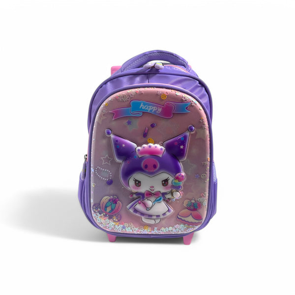 13 Inch 3D Kuromi School Trolley Bag For Play Group And Nursery