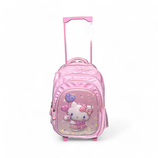 16 Inch 3D Hello Kitty School Trolley Bag For Grade KG Till Grade 2 Girls