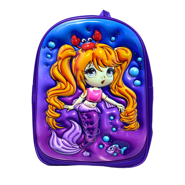 14 Inch 3D Mermaid School Bag For Play Group Girls