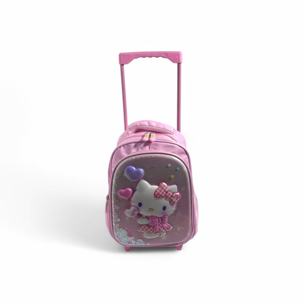 13 Inch 3D Hello Kitty School Trolley Bag For Play Group And Nursery