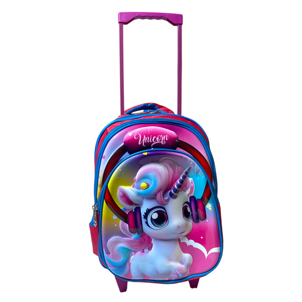 Dakanee 15 Inch Unicorn Trolly Bag For Nursery Till Grade 2 Girls