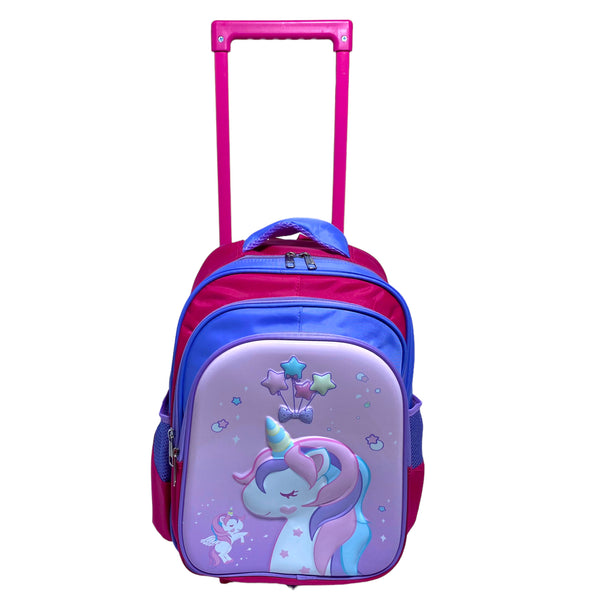 16 Inch Unicorn Trolly Bag For Grade 1 Till Grade 4 Girls