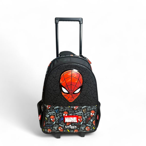 Smiggle 20 Inch Spiderman Trolly School Bag Original for Grade 1 Till Grade 5 Boys