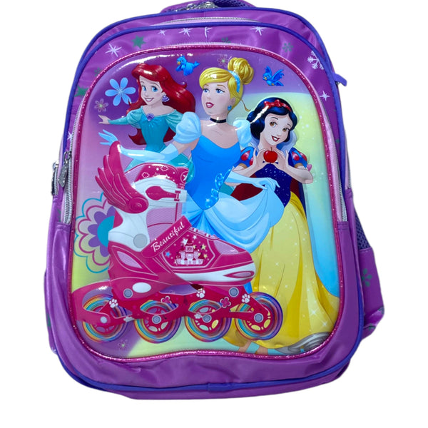 princess 3D Print 17 Inch School Bag For Grade 1 Till Grade 3 Girls