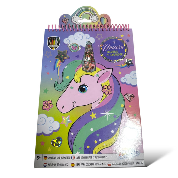 Unicorn Color and Sticker Book