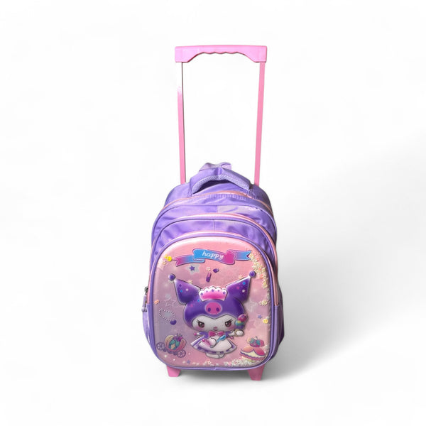 16 Inch 3D Kuromi School Trolley Bag For Grade KG Till Grade 2 Girls