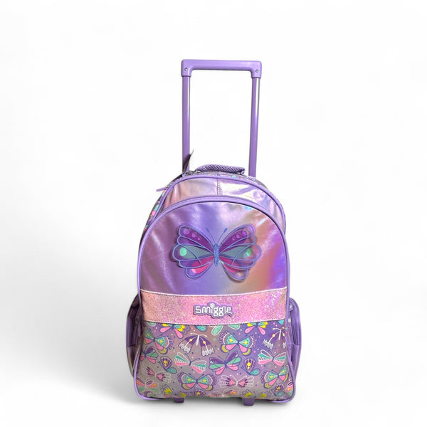 Smiggle 20 Inch Butterfly Trolly School Bag Original for Grade 1 Till Grade 5 Girls