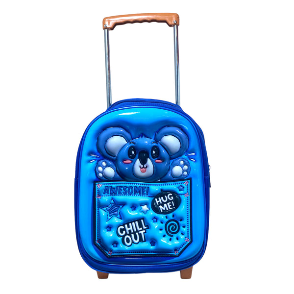 14 Inch 3D Trolly School Bag For Play Group Boys