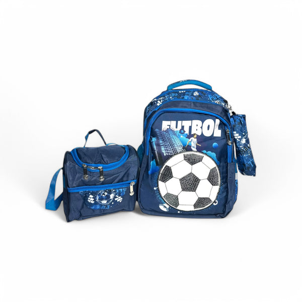 18 Inch Football 3 Piece Set School Bag for Grade 2 Till Grade 7 Boys