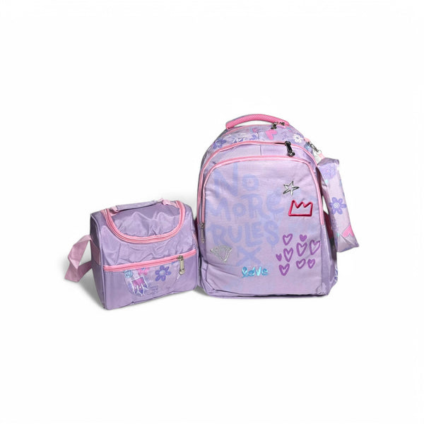 18 Inch 3 Piece Set School Bag for Grade 2 Till Grade 7 Girls