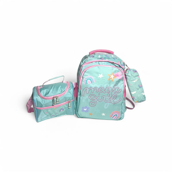 18 Inch 3 Piece Set School Bag for Grade 2 Till Grade 7 Girls