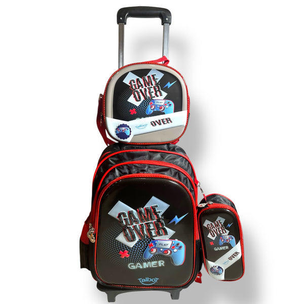 17 Inch 3D Console 3 Piece Set School Bag with Trolly for Grade 1 Till Grade 3 Boys