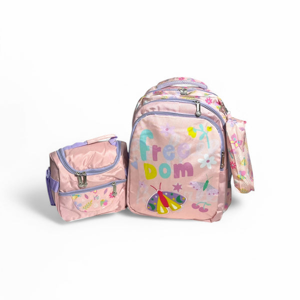 18 Inch 3 Piece Set School Bag for Grade 2 Till Grade 7 Girls