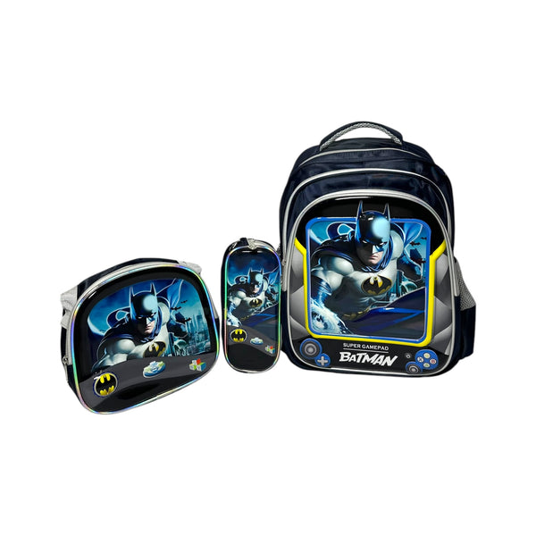 17 Inch Batman 3 Piece Set School Bag for Grade 1 Till Grade 3 Boys