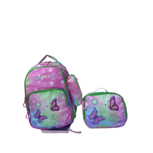 19 Inch Jiesopte Butter Fly  3 Piece School Bag for Grade 1 Till Grade 4 Girls