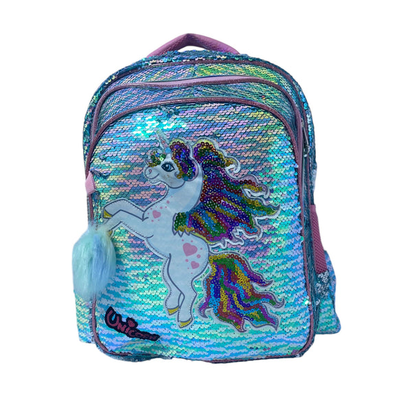 18 Inch Squence Unicorn School Bag For Grade 2 Till Grade 6 Girls